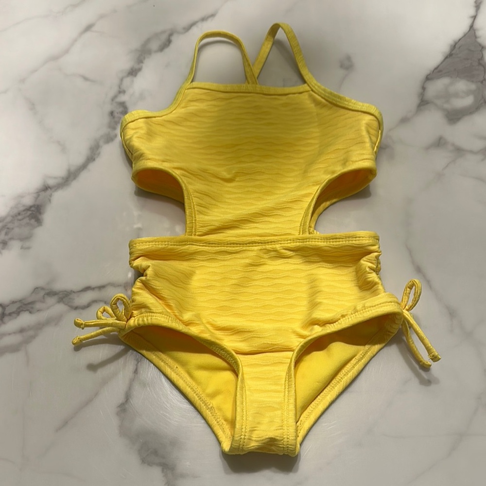 Cat & Jack Yellow One Piece Swimsuit with Cutout Design